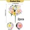 2 Bundles Colorful Faux Rose Bouquet with Daffodils Flower Silk Spring Summer Grave Flowers for Wedding Centerpieces Home Arrangements Cemetery